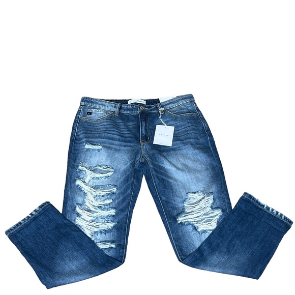 KanCan Distressed Medium Wash Boyfriend Relaxed Fit Denim Jeans Size 9/28 - Picture 15 of 16